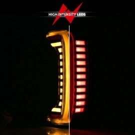 Anzo 311454X - Full LED Tail Lights w/ Initiation & Sequential Turn Signal (Black Housing, Clear Lens)