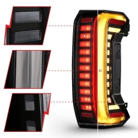 Anzo 311454X - Full LED Tail Lights w/ Initiation & Sequential Turn Signal (Black Housing, Clear Lens)