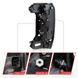 Anzo 311454X - Full LED Tail Lights w/ Initiation & Sequential Turn Signal (Black Housing, Clear Lens)