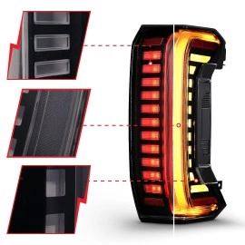 Anzo 311455X - Full LED Tail Lights w/ Initiation & Sequential Turn Signal (Black Housing, Smoke Lens)