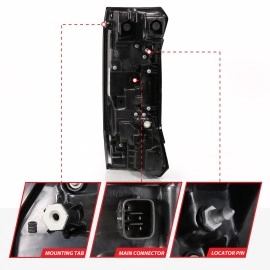 Anzo 311455X - Full LED Tail Lights w/ Initiation & Sequential Turn Signal (Black Housing, Smoke Lens)