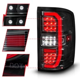 Anzo 311464 - C-Bar Style LED Tail Lights w/ Sequential Turn Signal (Black Housing, Clear Lens)