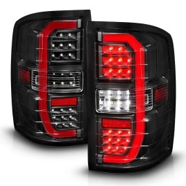 Anzo 311464 - C-Bar Style LED Tail Lights w/ Sequential Turn Signal (Black Housing, Clear Lens)