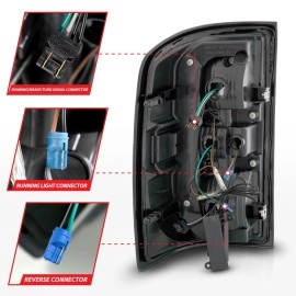 Anzo 311466 - C-Bar Style LED Tail Lights w/ Sequential Turn Signal (Chrome Housing, Clear / Red Lens)