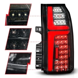 Anzo 311467 - Light Bar Style LED Tail Lights w/ Sequential Turn Signal (Black Housing, Clear Lens)