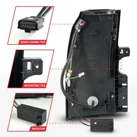 Anzo 311467 - Light Bar Style LED Tail Lights w/ Sequential Turn Signal (Black Housing, Clear Lens)