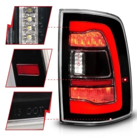 Anzo 311469 - LED Tail Lights w/ Sequential Turn Signal (Black Housing, Clear Lens)