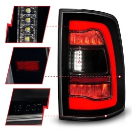 Anzo 311470 - LED Tail Lights w/ Sequential Turn Signal (Black Housing, Smoke Lens)
