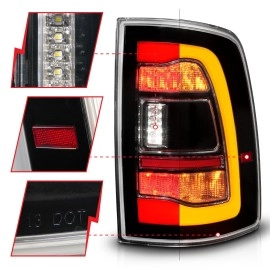 Anzo 311471 - LED Tail Lights w/ Sequential Turn Signal (Black Housing, Clear Lens)