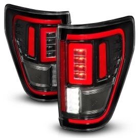 Anzo 311473 - LED Tail Lights w/ Initiation & Sequential Turn Signal (Black Housing, Smoke Lens)