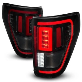 Anzo 311474 - LED Tail Lights w/ Initiation & Sequential Turn Signal (Black Housing, Smoke Lens)