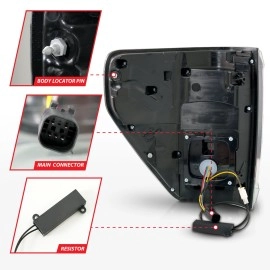 Anzo 311474 - LED Tail Lights w/ Initiation & Sequential Turn Signal (Black Housing, Smoke Lens)