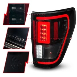 Anzo 311476 - LED Tail Lights w/ Initiation & Sequential Turn Signal (Black Housing, Smoke Lens)