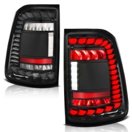 Anzo 311480A - Full LED Tail Lights w/ Sequential Turn Signal (Black Housing, Clear Lens)