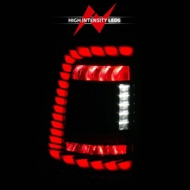 Anzo 311480A - Full LED Tail Lights w/ Sequential Turn Signal (Black Housing, Clear Lens)
