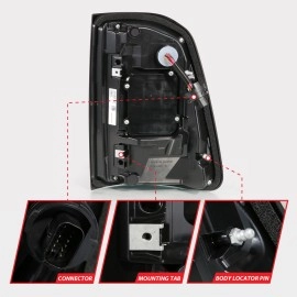 Anzo 311481A - Full LED Tail Lights w/ Sequential Turn Signal (Black Housing, Clear Lens)