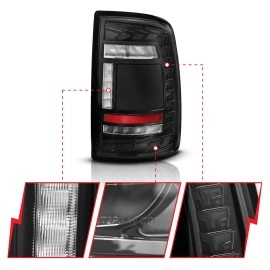 Anzo 311482A - Full LED Tail Lights w/ Sequential Turn Signal (Black Housing, Clear Lens)