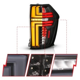 Anzo 311483A - Light Bar Style Full LED Tail Lights w/ Initiation & Sequential Turn Signal (Black Housing, Clear Lens)