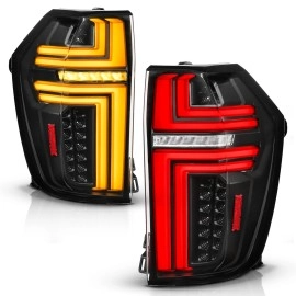 Anzo 311483A - Light Bar Style Full LED Tail Lights w/ Initiation & Sequential Turn Signal (Black Housing, Clear Lens)