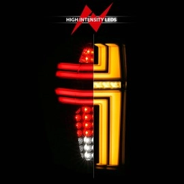 Anzo 311483A - Light Bar Style Full LED Tail Lights w/ Initiation & Sequential Turn Signal (Black Housing, Clear Lens)