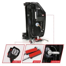 Anzo 311483A - Light Bar Style Full LED Tail Lights w/ Initiation & Sequential Turn Signal (Black Housing, Clear Lens)