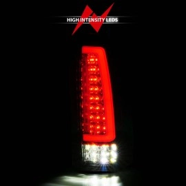 Anzo 311484 - LED Tail Lights w/ Sequential Turn Signal (Chrome Housing, Red Lens)