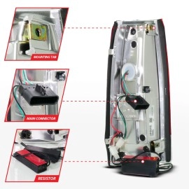 Anzo 311484 - LED Tail Lights w/ Sequential Turn Signal (Chrome Housing, Red Lens)