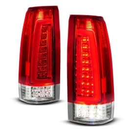 Anzo 311484 - LED Tail Lights w/ Sequential Turn Signal (Chrome Housing, Red Lens)