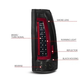 Anzo 311486 - LED Tail Lights w/ Sequential Turn Signal (Black Housing, Smoke Lens)