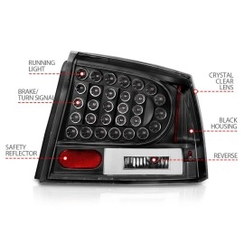 Anzo 321014 - LED Tail Lights (Black Housing, Clear Lens)