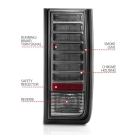 Anzo 321246 - LED Tail Lights (Chrome Housing, Smoke Lens)