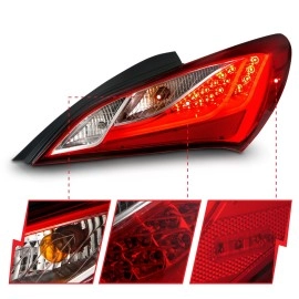 Anzo 321334 - LED Tail Lights (Chrome Housing, Clear / Red Lens)
