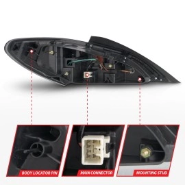 Anzo 321334 - LED Tail Lights (Chrome Housing, Clear / Red Lens)