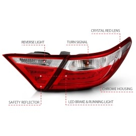 Anzo 321335 - LED Tail Lights (Chrome Housing, Clear / Red Lens)