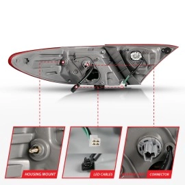 Anzo 321335 - LED Tail Lights (Chrome Housing, Clear / Red Lens)