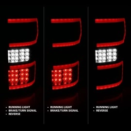 Anzo 321338 - Light Bar Style LED Tail Lights (Black Housing, Clear Lens)