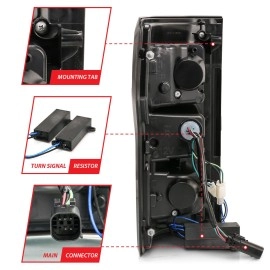 Anzo 321338 - Light Bar Style LED Tail Lights (Black Housing, Clear Lens)