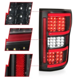 Anzo 321338 - Light Bar Style LED Tail Lights (Black Housing, Clear Lens)