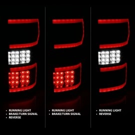 Anzo 321338 - Light Bar Style LED Tail Lights (Black Housing, Clear Lens)