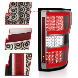 Anzo 321339 - Light Bar Style LED Tail Lights (Chrome Housing, Smoke Lens)