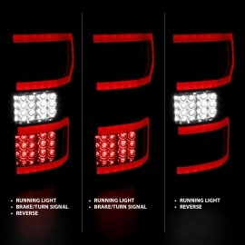 Anzo 321339 - Light Bar Style LED Tail Lights (Chrome Housing, Smoke Lens)