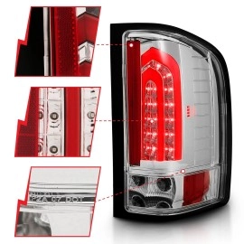 Anzo 321341 - Light Bar Style LED Tail Lights (Chrome Housing, Clear Lens)