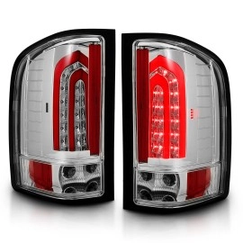 Anzo 321341 - Light Bar Style LED Tail Lights (Chrome Housing, Clear Lens)
