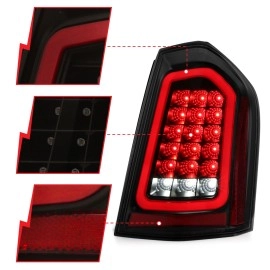 Anzo 321343 - LED Tail Lights w/ Sequential Turn Signal (Black Housing, Clear Lens)