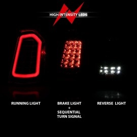 Anzo 321343 - LED Tail Lights w/ Sequential Turn Signal (Black Housing, Clear Lens)