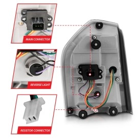 Anzo 321344 - LED Tail Lights w/ Sequential Turn Signal (Chrome Housing, Clear Lens)