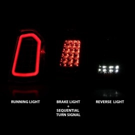 Anzo 321344 - LED Tail Lights w/ Sequential Turn Signal (Chrome Housing, Clear Lens)
