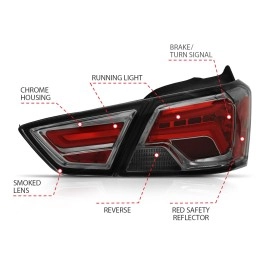 Anzo 321345 - LED Tail Lights (Chrome Housing, Smoke Lens)