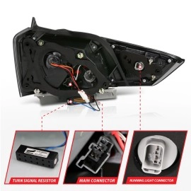 Anzo 321345 - LED Tail Lights (Chrome Housing, Smoke Lens)