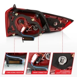 Anzo 321346 - LED Tail Lights (Chrome Housing, Clear / Red Lens)